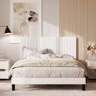 dunphy upholstered platform bed with adjustable headboard