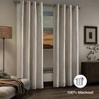 Blackout curtains with jacquard geometric pattern two panels