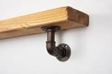 Four pack wood and pipe shelf bracket floating shelves, pipe only no shelves