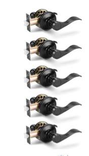 Passage, hauling closet door, lovers set of 5 Black matte finish 