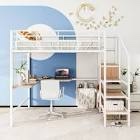 Batista Metal loft bed with desk and metal grid, incomplete 