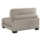 Gray corduroy armless accent chair