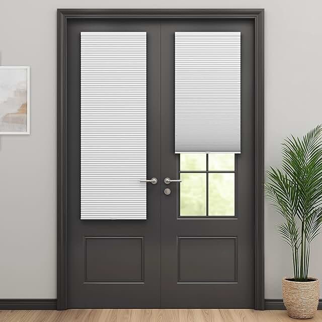 Cordless cellular shades for door 22 inch wide by 78 inch high white