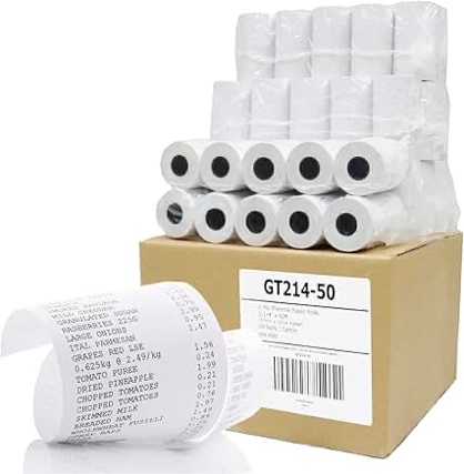 Alliance Phenol-Free Thermal POS Rolls, 2-1/4" x 50', White, Carton Of 50 Rolls