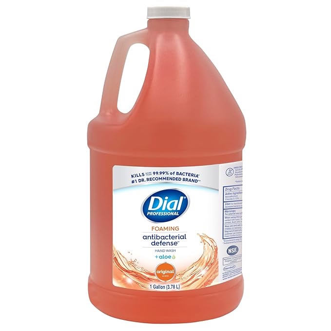 Dial Antibacterial Foaming Hand Wash Refill  Plus Aloe  Original Scent  1 gal 