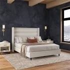 Louis upholstered bedframe with pie tufted headboard king, Box, one of two incomplete