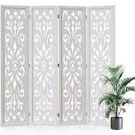  Classical carved room divider 5.75 feet wood folding privacy screen