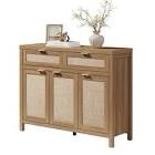 43.39 inch wide, two drawer and three door rattan sideboard