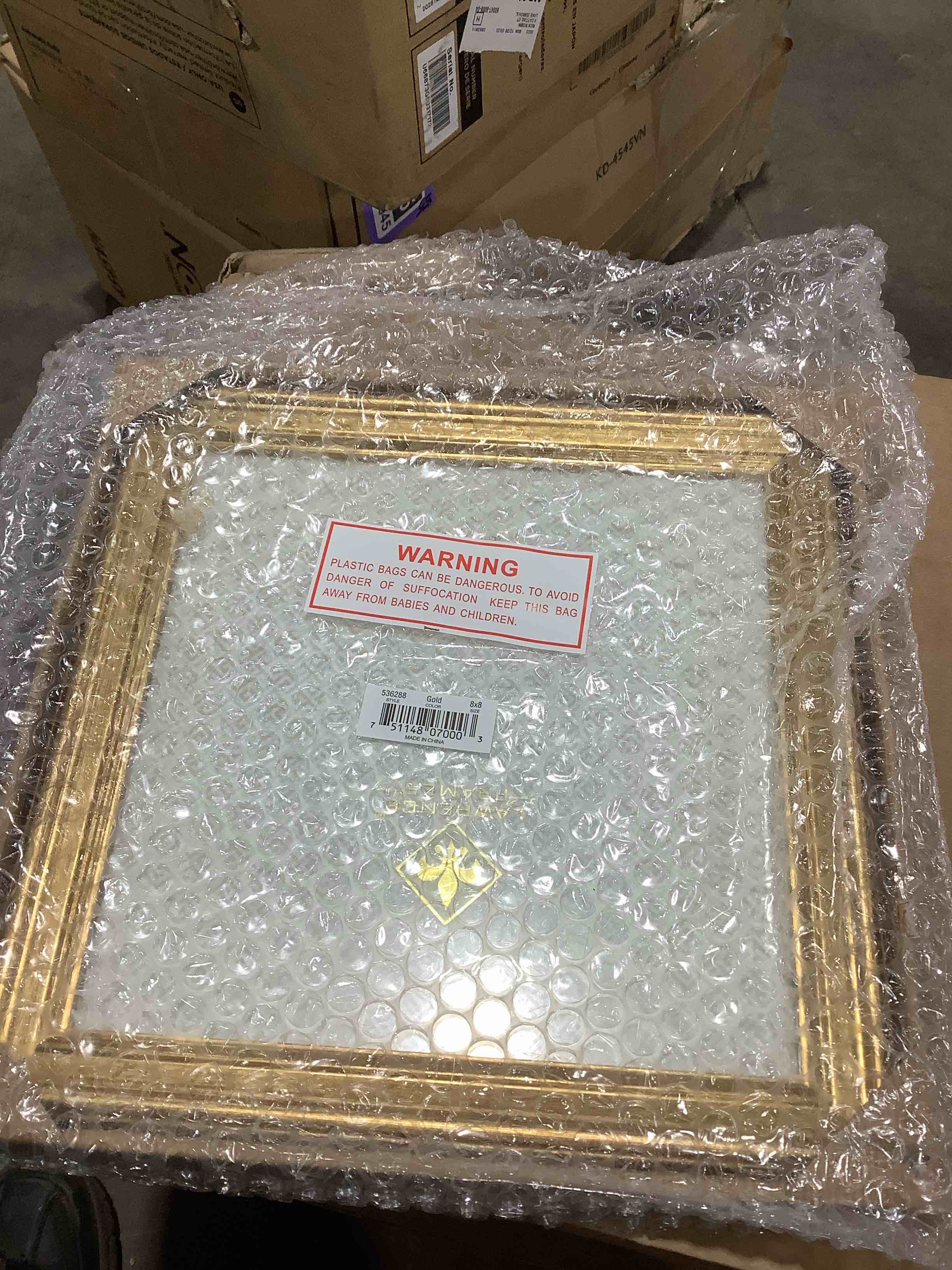 Condition photo showing New/Like New for Lawrence Frames Sutter Burnished Gold Picture Frame - 8" x 8"