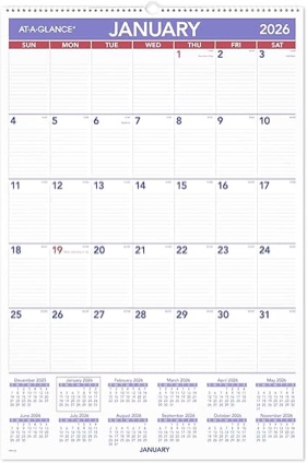 at-a-glance 2026 monthly wall calendar large 20 x 30 - monthly wall calendars
