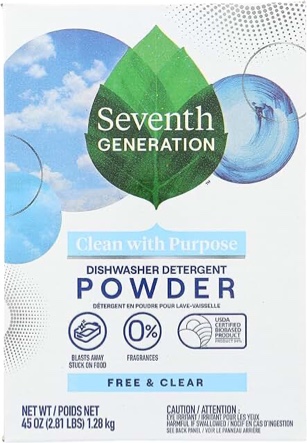 seventh generation auto dish powder - free and clear - 45 oz.