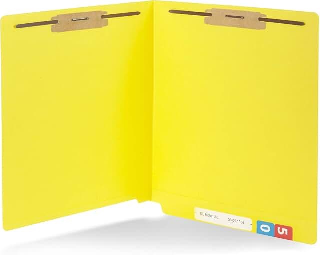 Yellow medical end tab folder