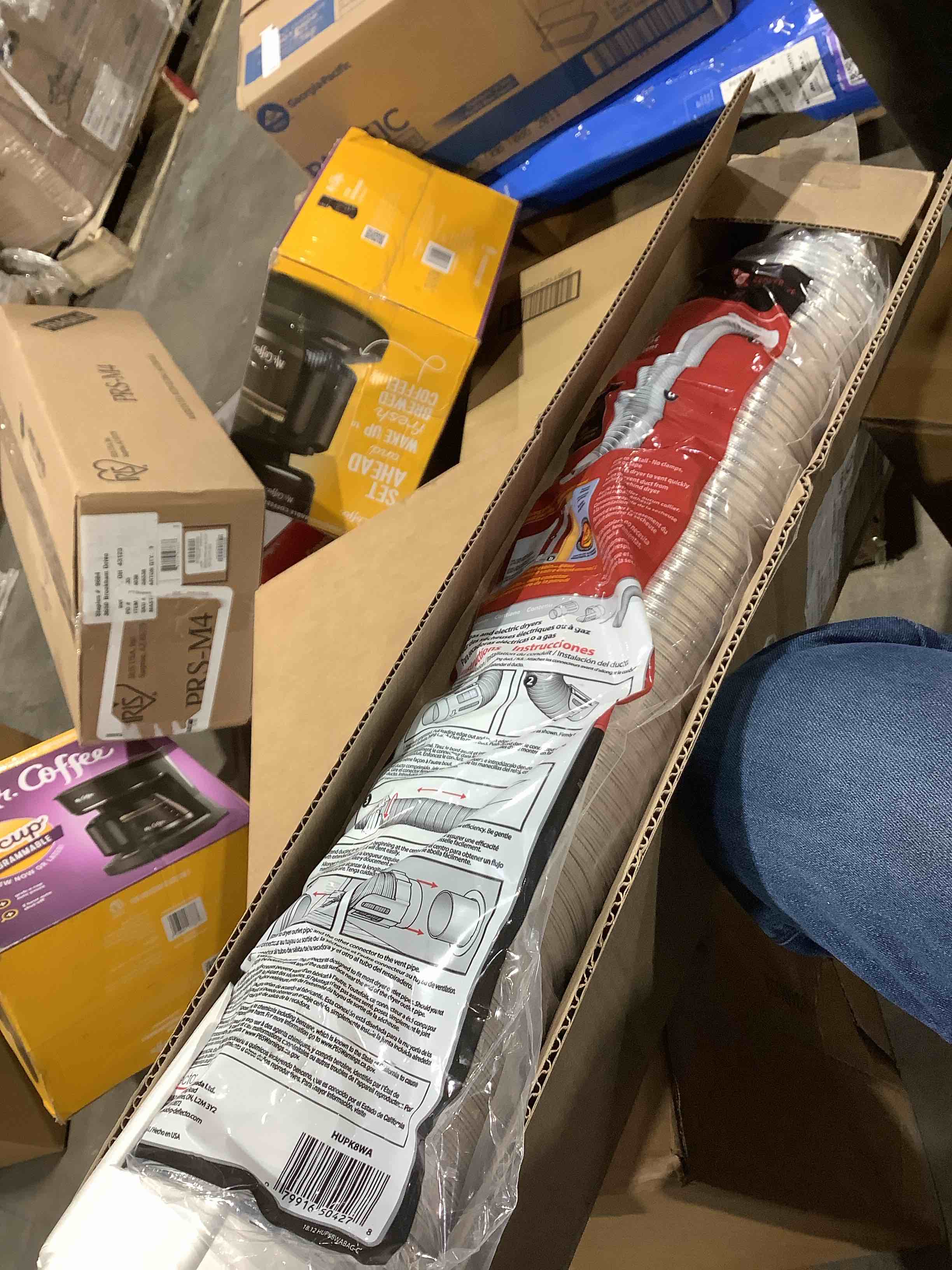 Deflecto HUPK8WA/4 Easy-Connecting Semi-Rigid Dryer Vent Hookup Kit  8ft