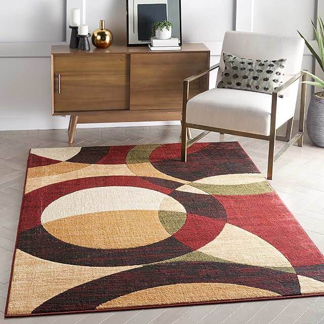 Well Woven Dulcet Bingo Modern Geometric Red 5 3 x 7 3 Living Room Rug