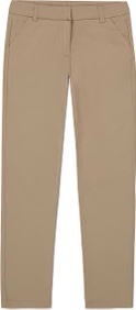 Nautica Girls' size 6 School Uniform Skinny Fit Stretch Twill Pant, Khaki 262, 6 (B01D1S44CC)