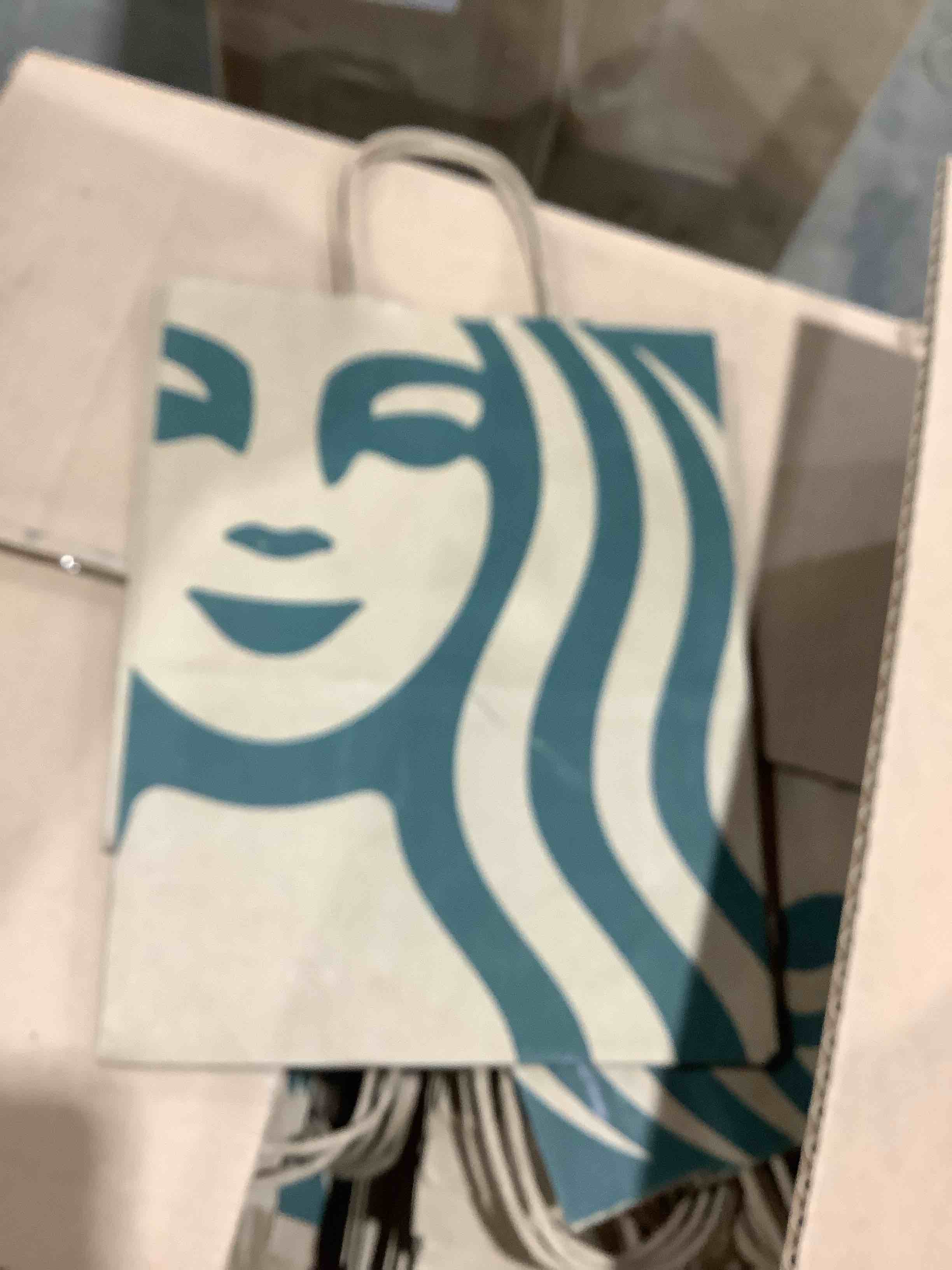 Starbucks shopper bags, 8" x 3" x 12", 250 count