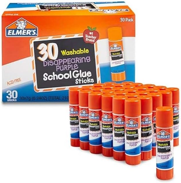 Elmer s Disappearing Purple School Glue Sticks Washable 7 Gram 30 Count
