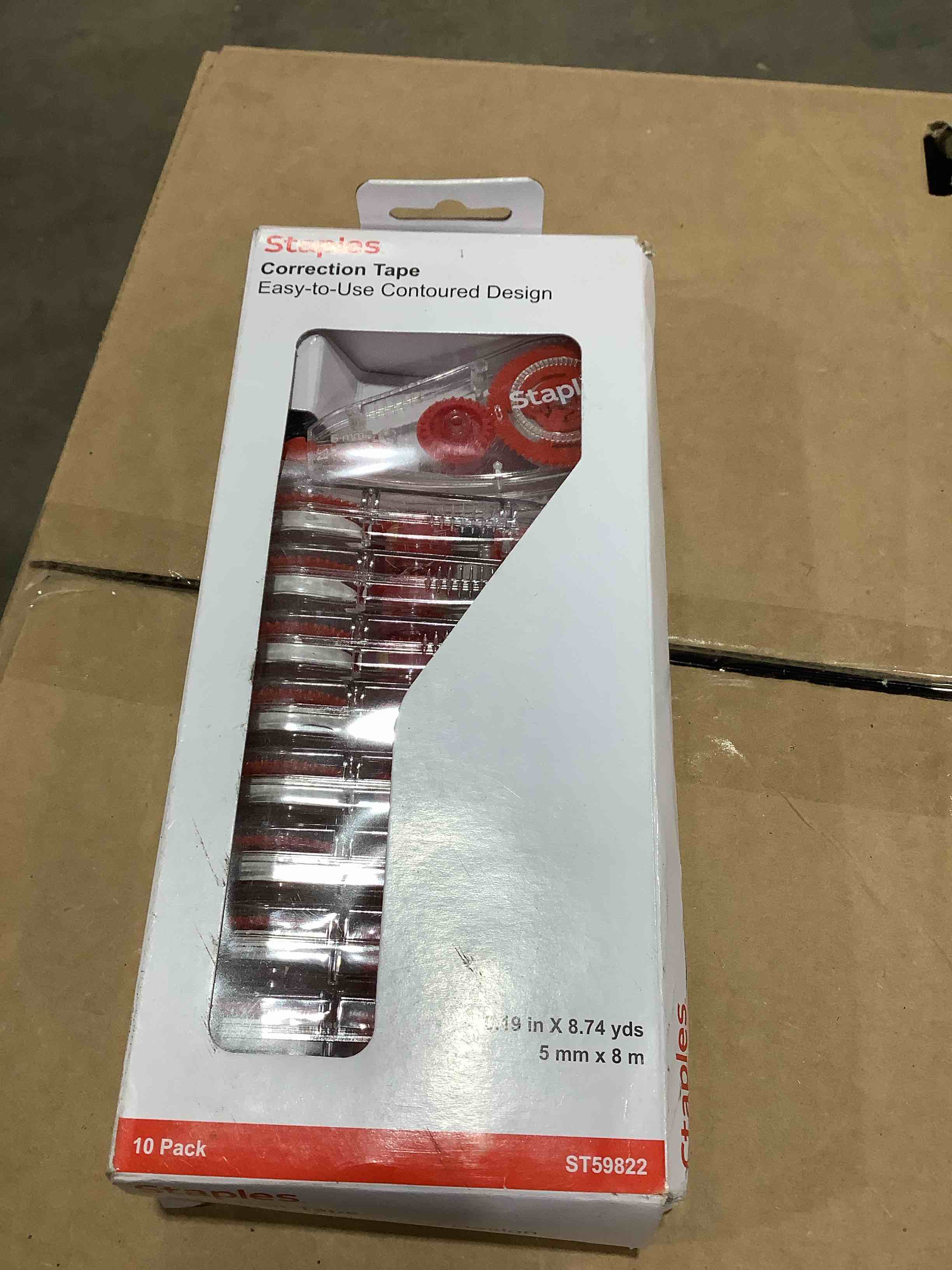 Condition photo showing New/Like New for Staples correction tape, 10 pack