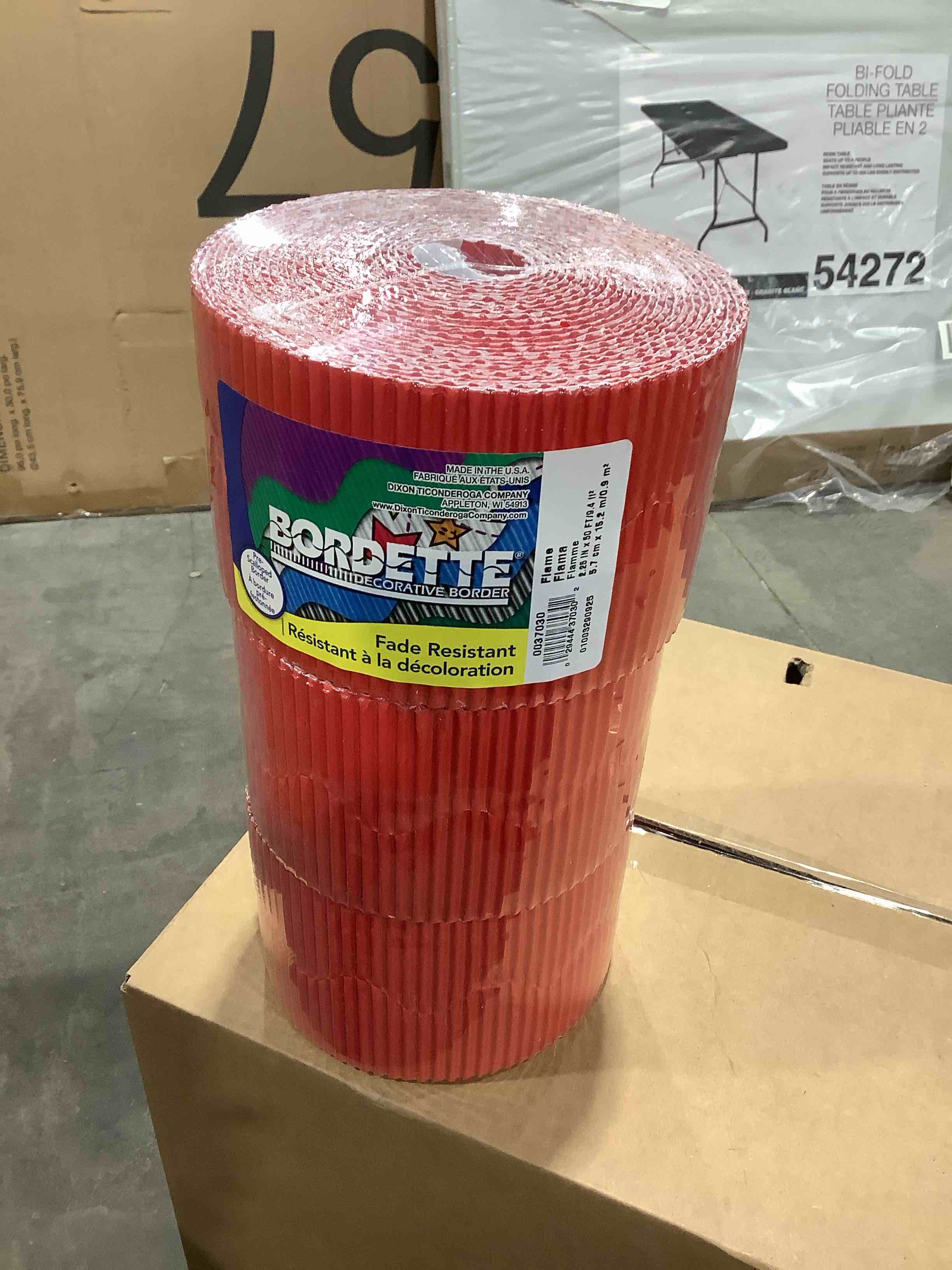Condition photo showing New/Like New for Pacon Bordette Decorative Border  2 1/4  x 50  Roll  Flame Red -PAC37036