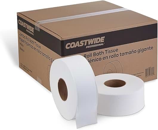 Coast wide, professional jumbo roll bath tissue, wipe, 12 rolls