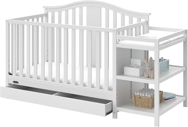Storkcraft Steveston 4-in-1 Convertible Crib and Changer with Drawer - White