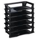 Rubbermaid 86028 Regeneration Letter Tray  Six Tier  Plastic  Black