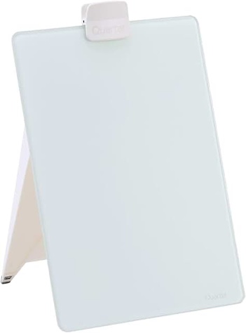 Quartet Glass Dry-Erase Desktop Easel  9  x 11   White Surface