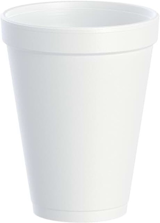 Dart Disposable Insulated Drinking Cup White Styrofoam 12 oz. 1000 Ct 12J12