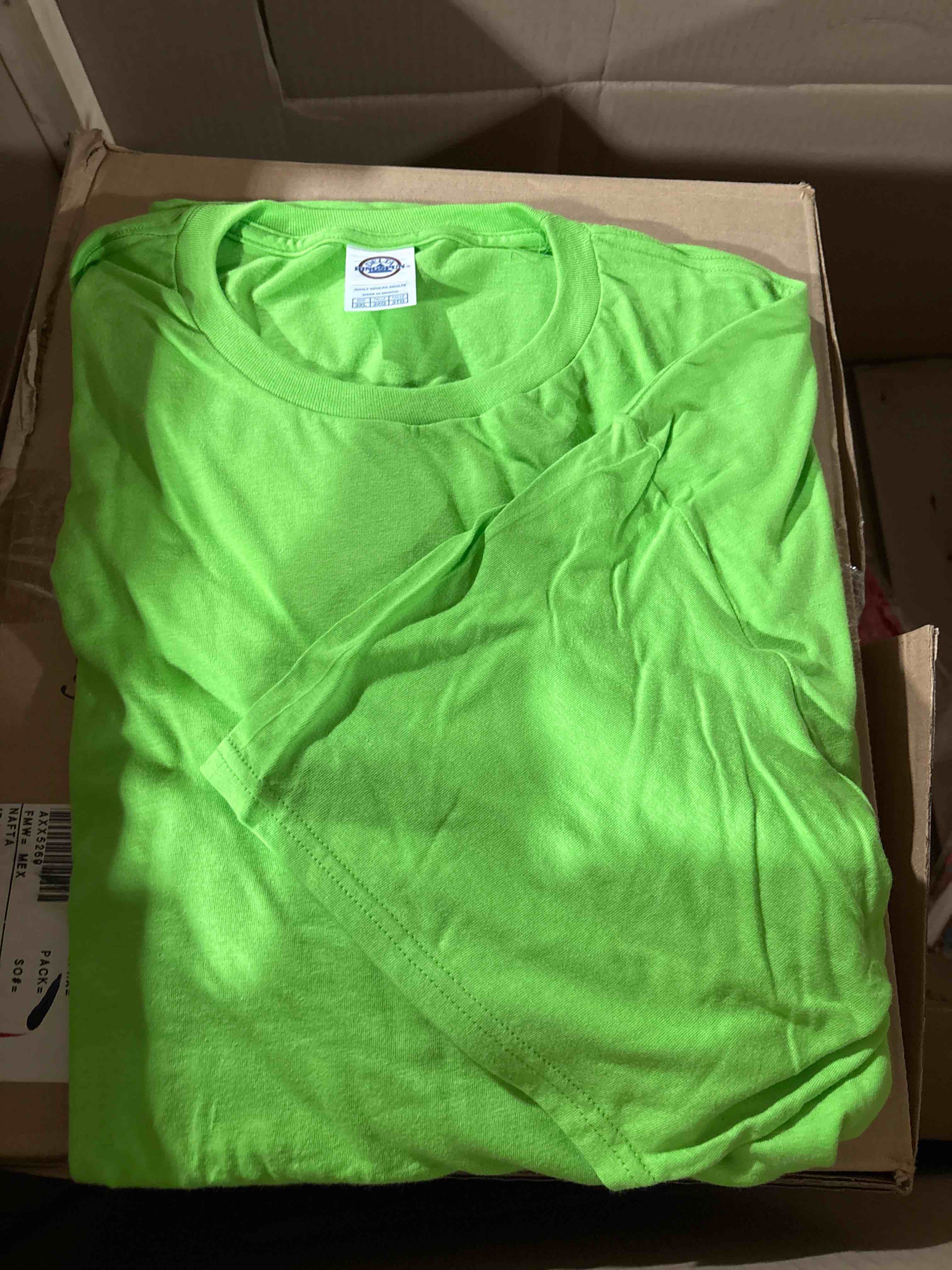 box of delta lime green Tshirts 3x 