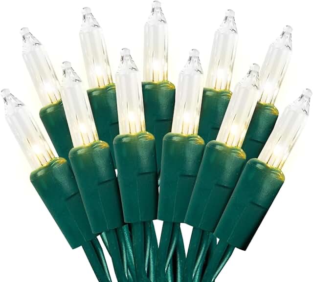 100ct LED Smooth Mini Christmas String Lights Warm White with Green Wire - Wondershop™