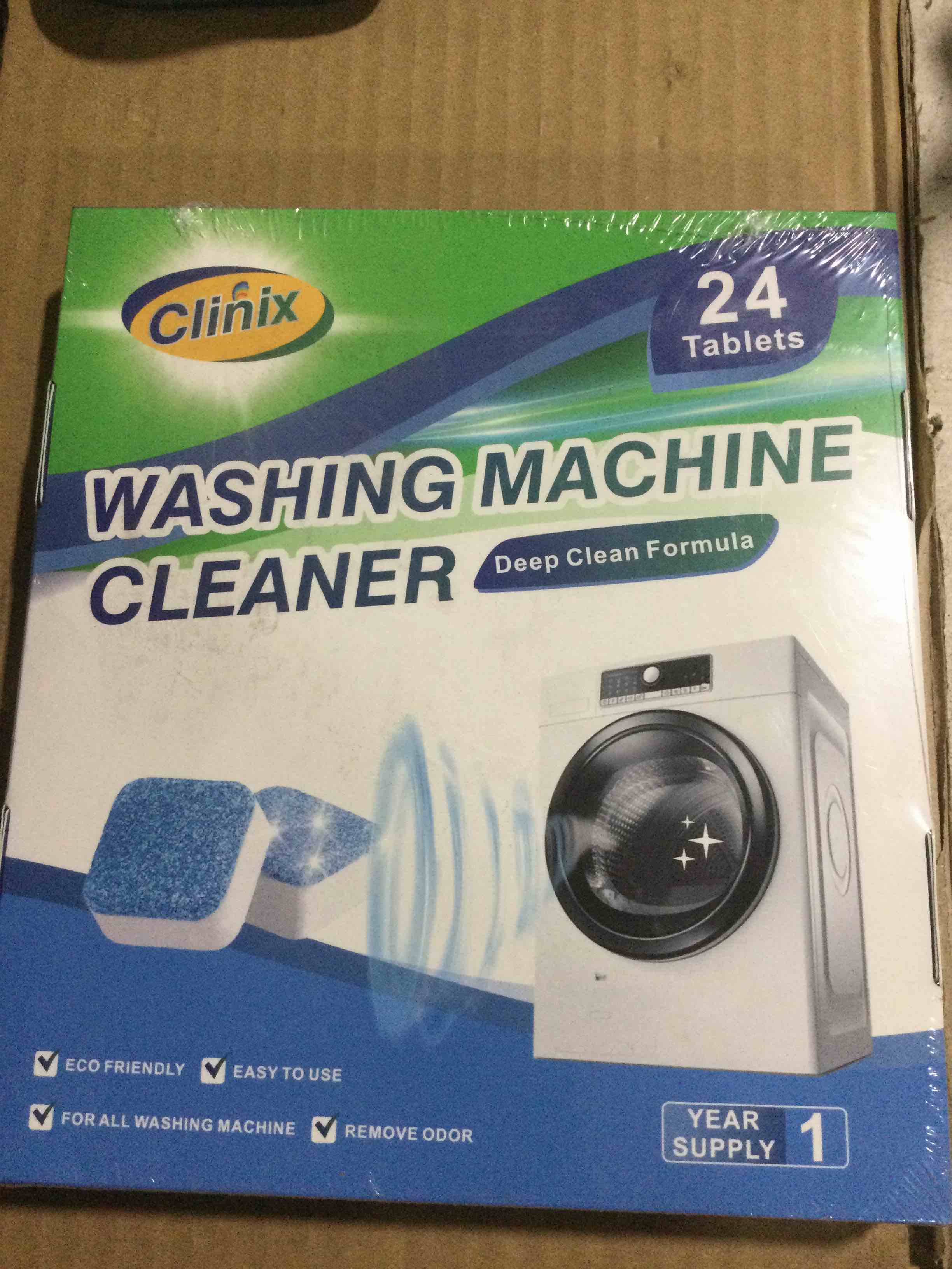 eenet clinix - 24 pack of washing machine cleaner tablets for front load & top load washer - deep cleaning washer machine remove odor