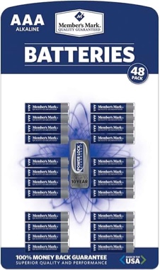 Members Mark AAA 48 count batteries, in office
