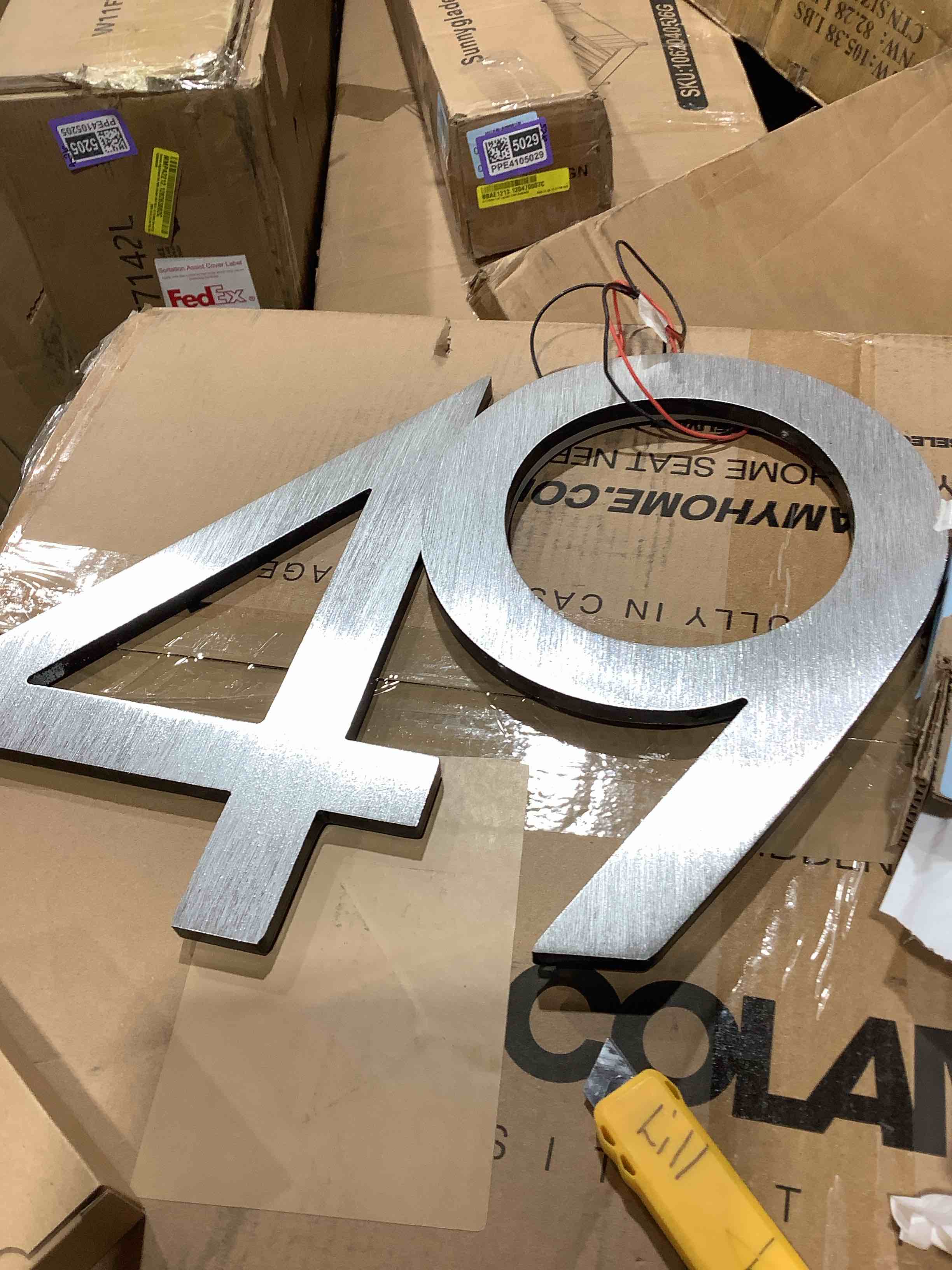 12 inch LED back lit house number kit, four and nine or 6