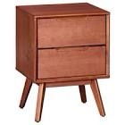 MUSEHOMEINC Mid Century Modern Solid Wood 2 Drawer Nighstand End Table