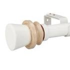 Joben poly resin metal adjustable, single curtain rod white