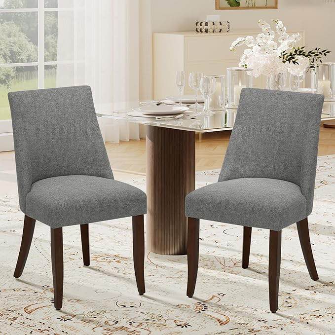 Colamy set up two dining room chairs, gray