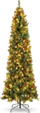 6’ Pre-lit pencil Christmas tree with 250 color, changing LED lights