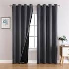 Orantes solid polyester 100% blackout curtains pair, black