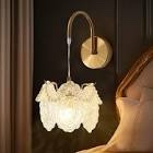 French light luxury glass wall sconces, embossed pattern wall light