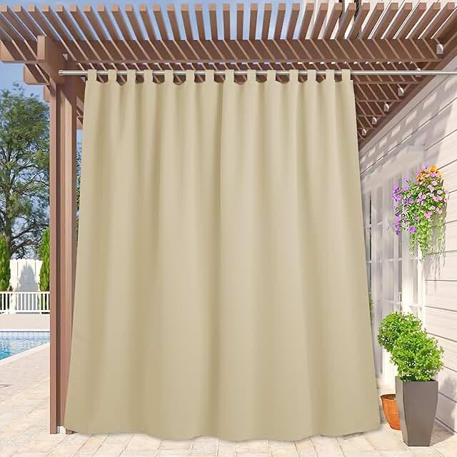 Leming 100% waterproof and blackout, beige curtains
