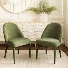mino upholstered dining chair, set up two, green