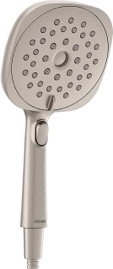 Moen Verso Eco-Performance Infiniti Dial Square Handheld Shower, 6-Inch Diameter Spray Head, Spot Resist Nickel, 220H4EPSRN