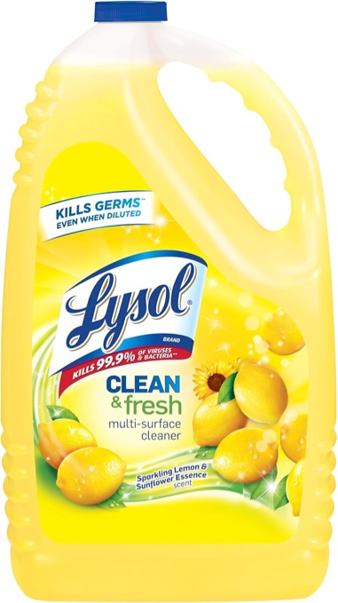Lysol Clean & Fresh Multi-Surface Cleaner  Lemon & Sunflower  144oz, some leakage