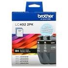 Brother Genuine LC402 2PK 2-Pack of Standard Yield Black Ink Cartridges