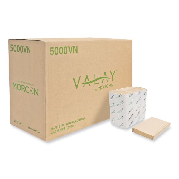 Morcon Tissue Valay Interfolded Napkins  1-Ply  White  6.5 x 8.25  6 000/Carton -MOR4545VN