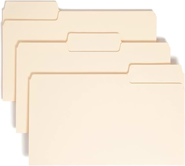 Smead SuperTab® Heavyweight File Folder Oversized 1/3-Cut Tab Legal Size Manila 50 per Box (15401)