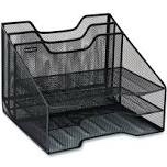 Mind Reader Desktop Organizer  File Holder  Paper Trays  Metal  12.5 L x 11.5 W x 9.5 H  Black