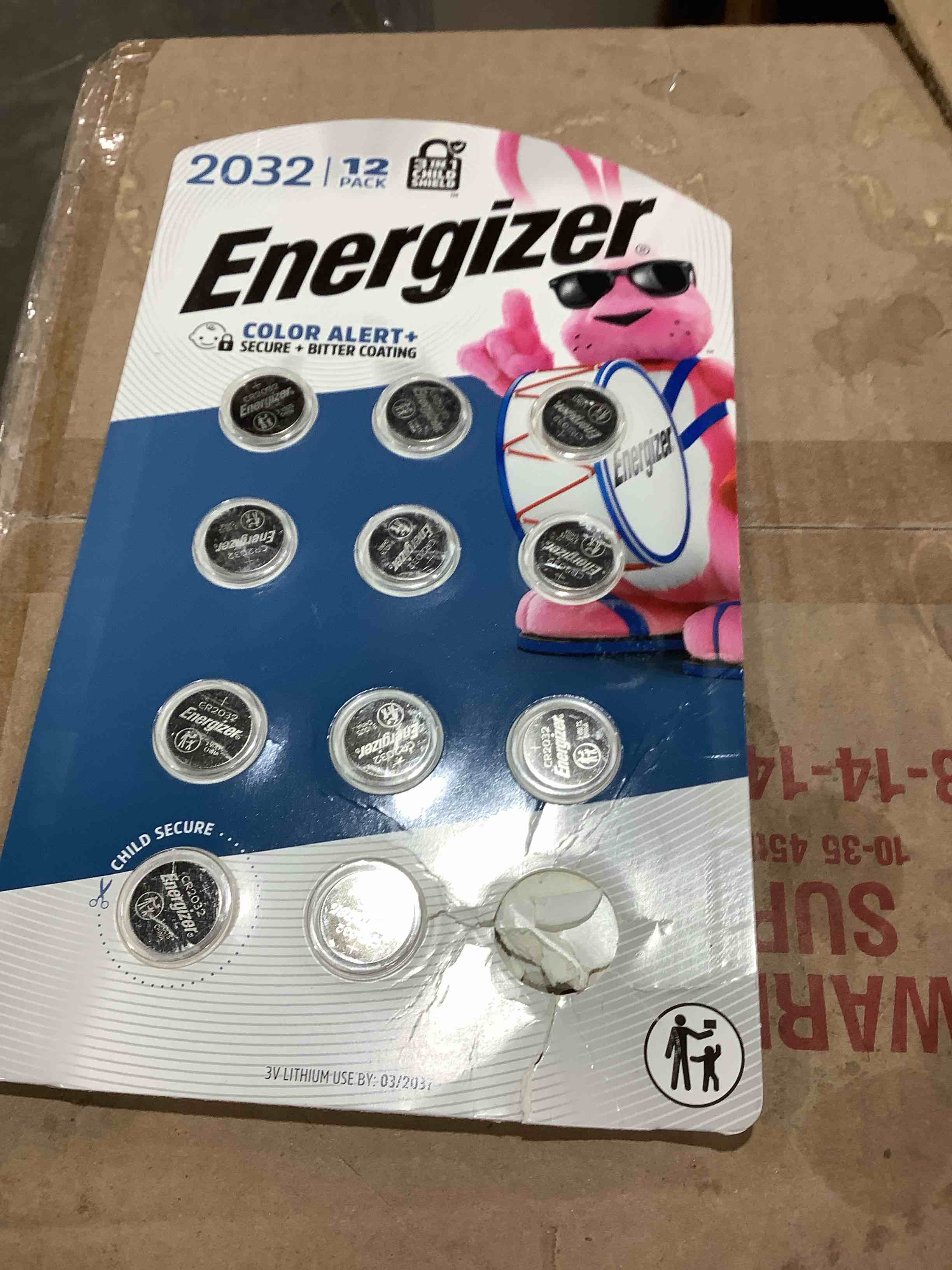 Condition photo showing Good Condition for Energizer 2032 Lithium Coin Battery  12-Pack, sing one