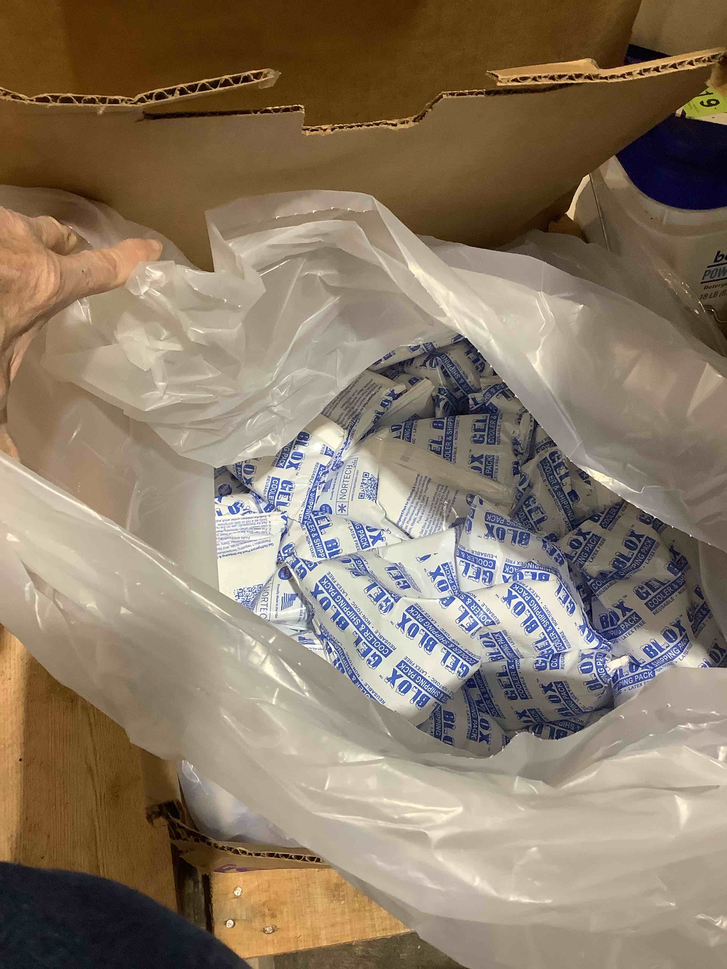 Condition photo showing Good Condition for Gel BLOX Cooler, and shipping packs, reusable nontoxic, Lex free, approx 50