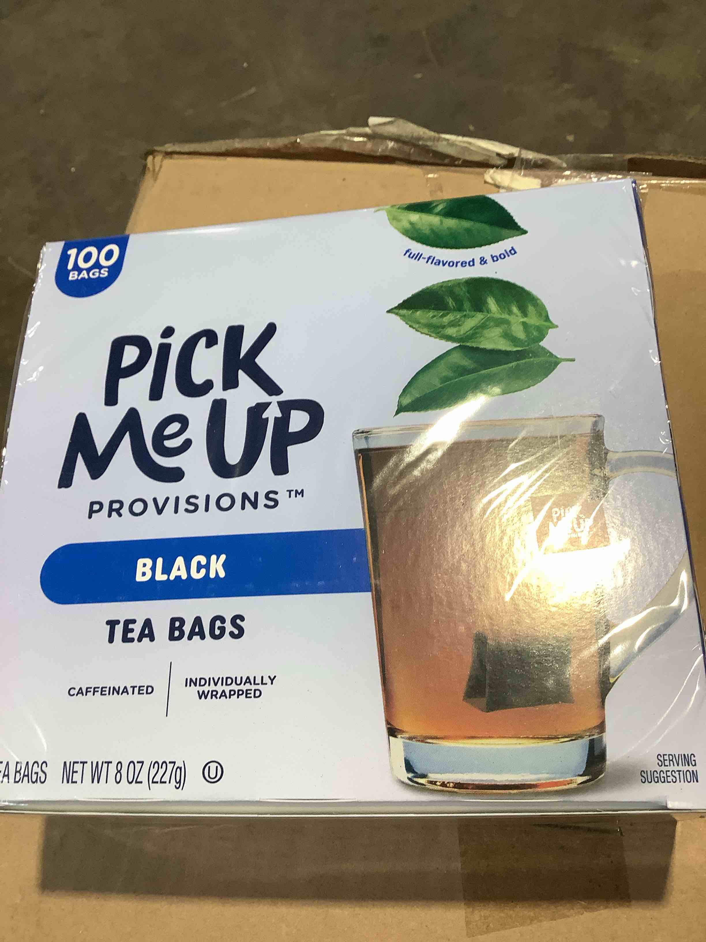 Pick me up provisions, black tea, bags, decaffeinated 100 tea bag